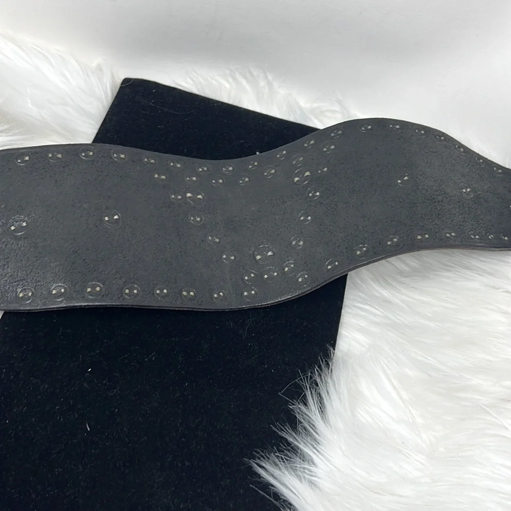 Vintage Ralph Lauren Kidney Leather Studded Corset Belt Women’s Small Black - Picture 7 of 15